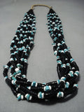 Amazing Old Vintage Native American Jewelry Navajo Carico Lake Turquoise Squaw Necklace Old-Nativo Arts