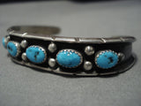Amazing Phil Long Vintage Native American Navajo Turquoise Sterling Silver Bracelet-Nativo Arts