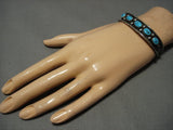 Amazing Phil Long Vintage Native American Navajo Turquoise Sterling Silver Bracelet-Nativo Arts