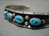 Amazing Phil Long Vintage Native American Navajo Turquoise Sterling Silver Bracelet-Nativo Arts
