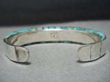 Amazing Raised Inlay Vintage Native American Jewelry Navajo Sterlng Silver Turquoise Bracelet Old-Nativo Arts