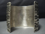 Amazing Rick Etsitty Vintage Native American Jewelry Navajo Deep Stamp Sterling Silver Bracelet-Nativo Arts