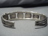 Amazing Sky Blue Turquoise Vintage Native American Navajo Sterling Silver Bracelet Old Cuff-Nativo Arts