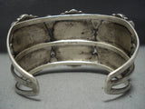 Amazing Tim Yazzie Vintage Native American Jewelry Navajo Sterling Silver Turquoise Bracelet Old-Nativo Arts