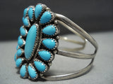 Amazing Tim Yazzie Vintage Native American Jewelry Navajo Sterling Silver Turquoise Bracelet Old-Nativo Arts