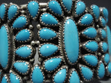 Amazing Tim Yazzie Vintage Native American Jewelry Navajo Sterling Silver Turquoise Bracelet Old-Nativo Arts