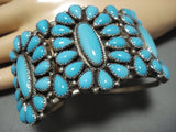 Amazing Tim Yazzie Vintage Native American Jewelry Navajo Sterling Silver Turquoise Bracelet Old-Nativo Arts