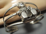 Amazing Vintage 3d Sterling Silver Navajo Bracelet Native American Jewelry Cuff-Nativo Arts