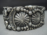 Amazing Vintage Native American Jewelry Hopi Sterling Silver 116 Grams Bracelet Old Cuff-Nativo Arts