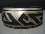 Amazing Vintage Native American Jewelry Hopi Sterling Silver Dramatic Scene Bracelet Old Cuff-Nativo Arts