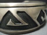 Amazing Vintage Native American Jewelry Hopi Sterling Silver Dramatic Scene Bracelet Old Cuff-Nativo Arts