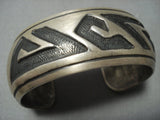 Amazing Vintage Native American Jewelry Hopi Sterling Silver Dramatic Scene Bracelet Old Cuff-Nativo Arts