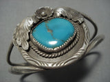 Amazing Vintage Native American Jewelry Navajo #8 Number 8 Turquoise Sterling Silver Bracelet Old-Nativo Arts