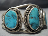 Amazing Vintage Native American Jewelry Navajo Carlin Turquoise Sterling Silver Bracelet Cuff Old-Nativo Arts