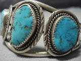 Amazing Vintage Native American Jewelry Navajo Carlin Turquoise Sterling Silver Bracelet Cuff Old-Nativo Arts