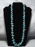 Amazing Vintage Native American Jewelry Navajo Cerrillos Turquoise Sterling Silver Necklace Old-Nativo Arts