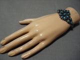 Amazing Vintage Native American Jewelry Navajo Domed Turquoise Sterling Silver Bracelet Old Cuff-Nativo Arts