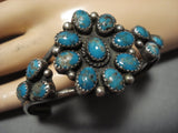 Amazing Vintage Native American Jewelry Navajo Domed Turquoise Sterling Silver Bracelet Old Cuff-Nativo Arts