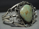 Amazing Vintage Native American Jewelry Navajo Green Royston Turquoise Sterling Silver Bracelet Old Cuff-Nativo Arts