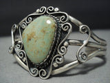 Amazing Vintage Native American Jewelry Navajo Green Royston Turquoise Sterling Silver Bracelet Old Cuff-Nativo Arts