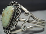 Amazing Vintage Native American Jewelry Navajo Green Royston Turquoise Sterling Silver Bracelet Old Cuff-Nativo Arts