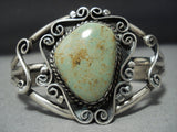 Amazing Vintage Native American Jewelry Navajo Green Royston Turquoise Sterling Silver Bracelet Old Cuff-Nativo Arts