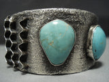 Amazing Vintage Native American Jewelry Navajo Green Turquoise Sterling Silver Bracelet-Nativo Arts
