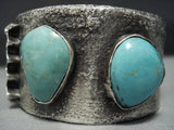 Amazing Vintage Native American Jewelry Navajo Green Turquoise Sterling Silver Bracelet-Nativo Arts