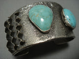 Amazing Vintage Native American Jewelry Navajo Green Turquoise Sterling Silver Bracelet-Nativo Arts
