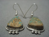 Amazing Vintage Native American Jewelry Navajo Royston Turquoise Sterling Silver Earrings Old-Nativo Arts