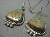 Amazing Vintage Native American Jewelry Navajo Royston Turquoise Sterling Silver Earrings Old-Nativo Arts