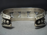 Amazing Vintage Native American Jewelry Navajo Sky Blue Turquoise Sterling Silver Chapo Bracelet-Nativo Arts