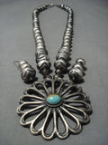 Amazing Vintage Native American Jewelry Navajo Sterling Silver Concho Turquoise Necklace Old-Nativo Arts