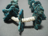 Amazing Vintage Native American Jewelry Navajo Sterling Silver Turquoise Necklace Old Pawn-Nativo Arts