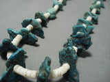 Amazing Vintage Native American Jewelry Navajo Sterling Silver Turquoise Necklace Old Pawn-Nativo Arts