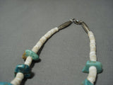 Amazing Vintage Native American Jewelry Navajo Sterling Silver Turquoise Necklace Old Pawn-Nativo Arts