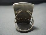 Amazing Vintage Native American Jewelry Navajo Sterling Silver Turquoise Rug Ring Old Jewelry-Nativo Arts