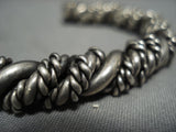 Amazing Vintage Native American Jewelry Navajo Thick Spiral Sterling Silver Bracelet Old-Nativo Arts
