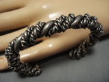 Amazing Vintage Native American Jewelry Navajo Thick Spiral Sterling Silver Bracelet Old-Nativo Arts