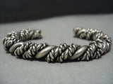 Amazing Vintage Native American Jewelry Navajo Thick Spiral Sterling Silver Bracelet Old-Nativo Arts