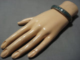 Amazing Vintage Native American Jewelry Navajo Turquoise Channel Sterling Silver Bracelet Cuff Old-Nativo Arts