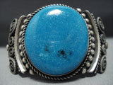Amazing Vintage Native American Jewelry Navajo Turquoise Nel Burbank Sterling Silver Bracelet Old-Nativo Arts