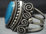 Amazing Vintage Native American Jewelry Navajo Turquoise Nel Burbank Sterling Silver Bracelet Old-Nativo Arts