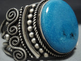 Amazing Vintage Native American Jewelry Navajo Turquoise Nel Burbank Sterling Silver Bracelet Old-Nativo Arts