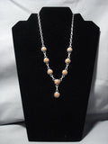 Amazing Vintage Native American Jewelry Zuni Coral Porfilio Sheyka Coral Snake Sterling Silver Necklace-Nativo Arts