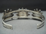 Amazing Vintage Native American Jewelry Zuni 'Triple Kachina'' Turquoise Sterling Silver Bracelet Old-Nativo Arts