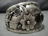 Amazing Vintage Native American Navajo Amber Sterling Silver Julia Etsitty Bracelet Old-Nativo Arts