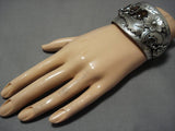 Amazing Vintage Native American Navajo Amber Sterling Silver Julia Etsitty Bracelet Old-Nativo Arts