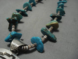 Amazing Vintage Native American Navajo Bear Royston Turquoise Sterling Silver Necklace Old-Nativo Arts
