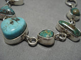 Amazing Vintage Native American Navajo Blue Turquoise Sterling Silver Begay Bracelet Old-Nativo Arts